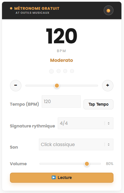 Métronome gratuit en ligne
